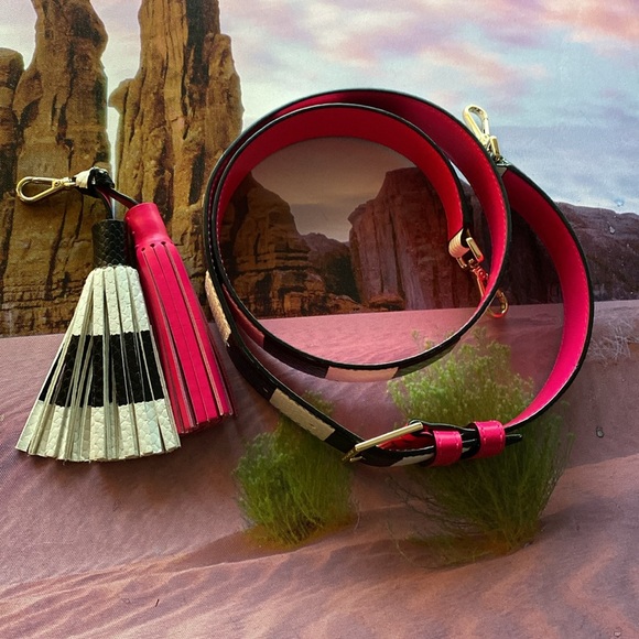 Reduced KATE SPADE New York Tassel Key Fob color block handbag strap. - Picture 3 of 9